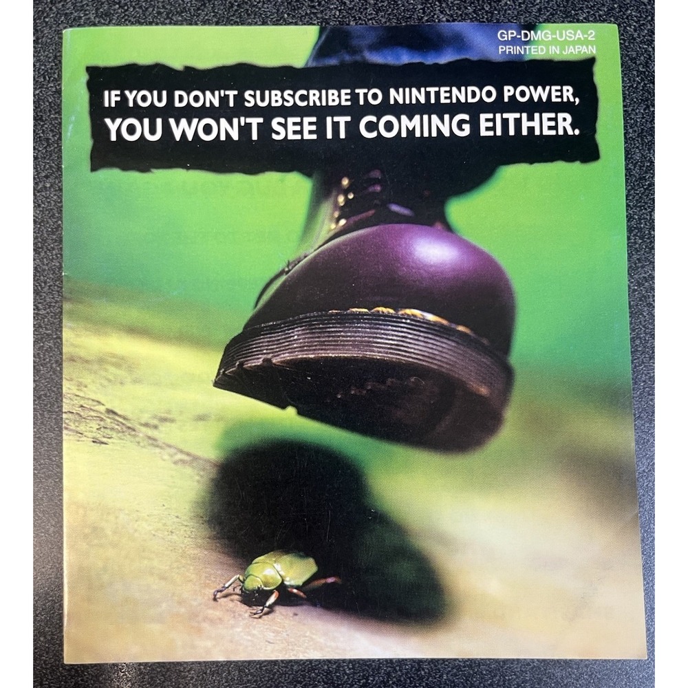 You Won't See It Coming Gameboy Insert Nintendo Power GP-DMG-USA-2 Insert Only